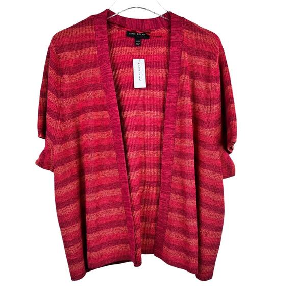 LANE BRYANT Cardigan Open Knit Short Sleeve Sweater Women's Size 22 / 24 - Picture 1 of 6